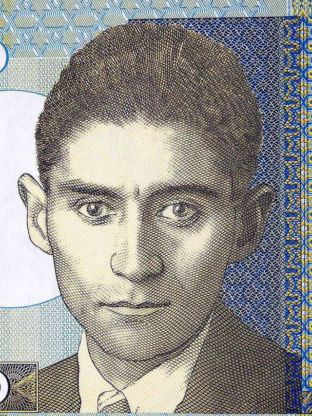 Porträt desjungen Franz Kafka auf einem tschechischem Geldschein