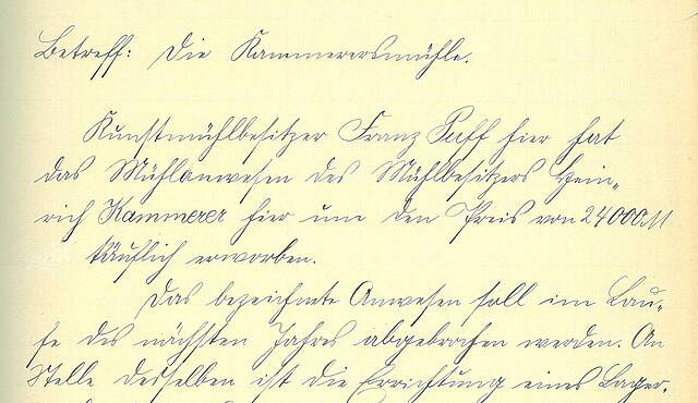 Eine Notiz in alter deutscher Handschrift