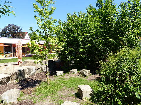 Der Außenbereich einer städtischen Kita