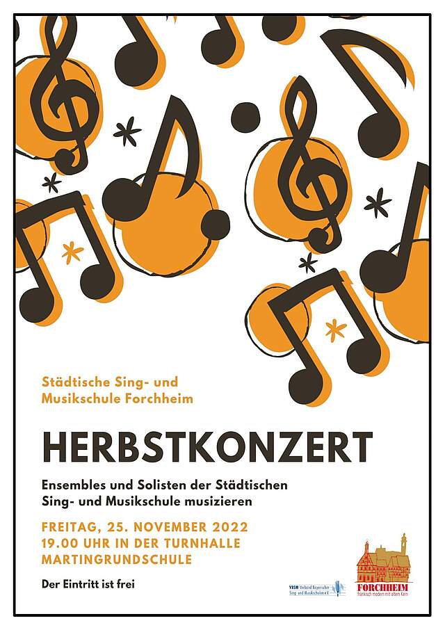 Plakat Herbstkonzert der Musikschule Forchheim