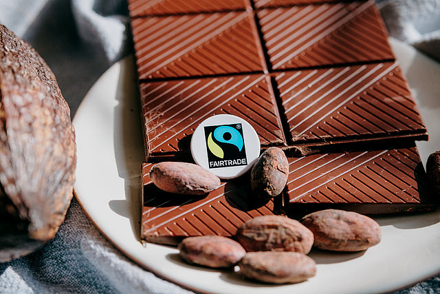 Schokolade mit Fairtrade Logo